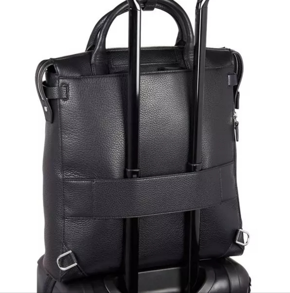 Tumi Stanton Safra Black Leather Convertible Backpack - Picture 3 of 16